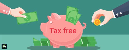 An illustration of hands depositing currency into a "Tax free" piggy bank, representing tax-advantaged savings.